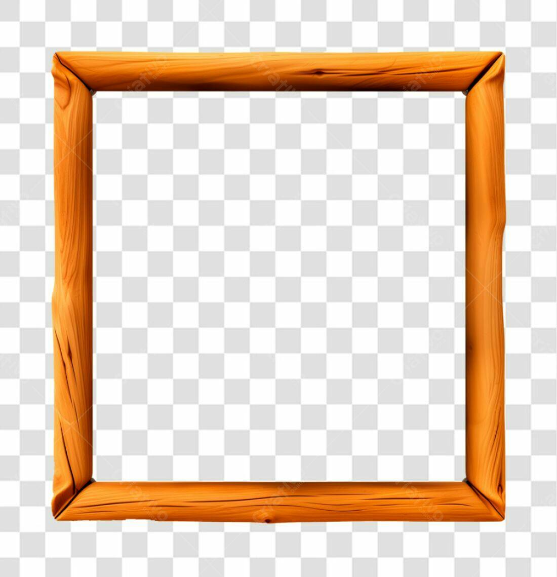 Moldura de madeira PNG com fundo transparente