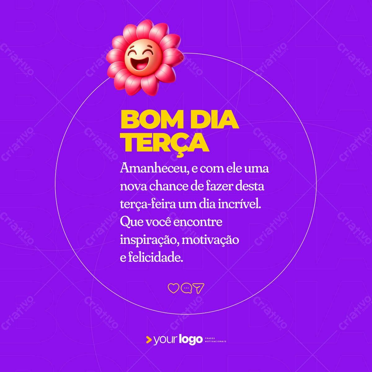 Postagem Instagram Bom Dia Terça PSD Editável