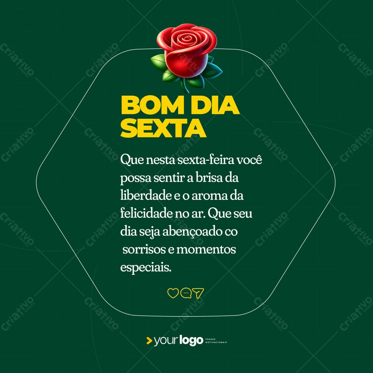 Postagem Bom Dia Sexta PSD Editável