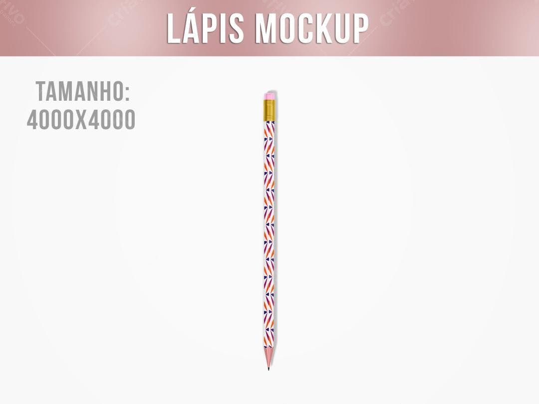 Mockup Lápis Geométrico Colorido: Design Moderno