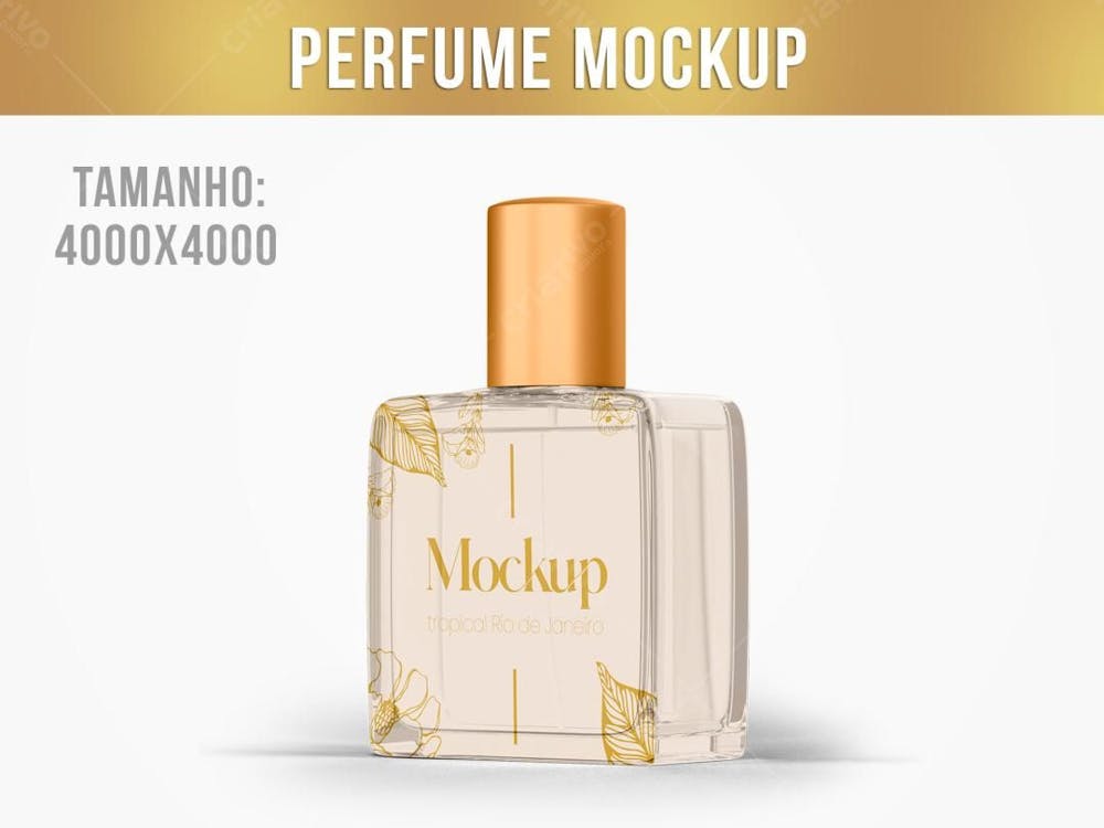 Embalagem De Perfume vidro Mockup Frasco 