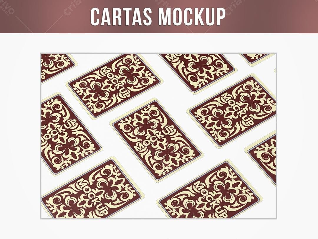 Mockup de Cartas com Design Vintage Marrom e Bege