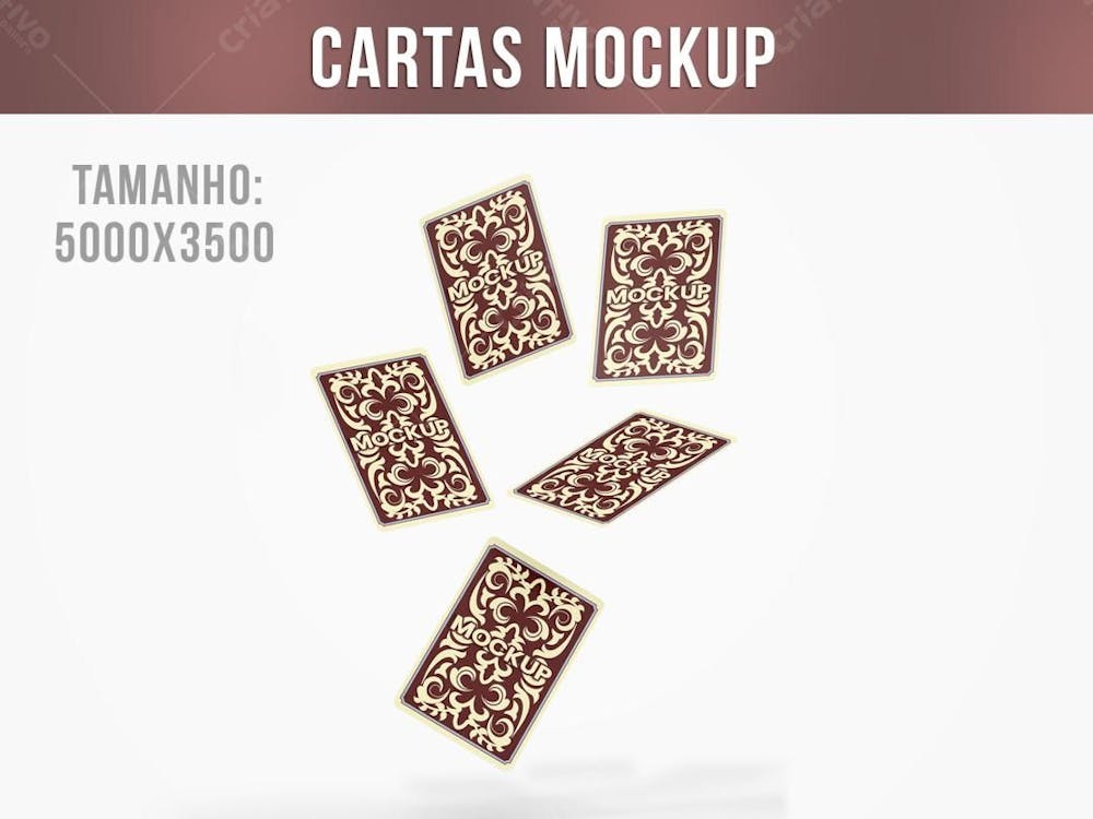 Cartas Baralho caindo Mockup