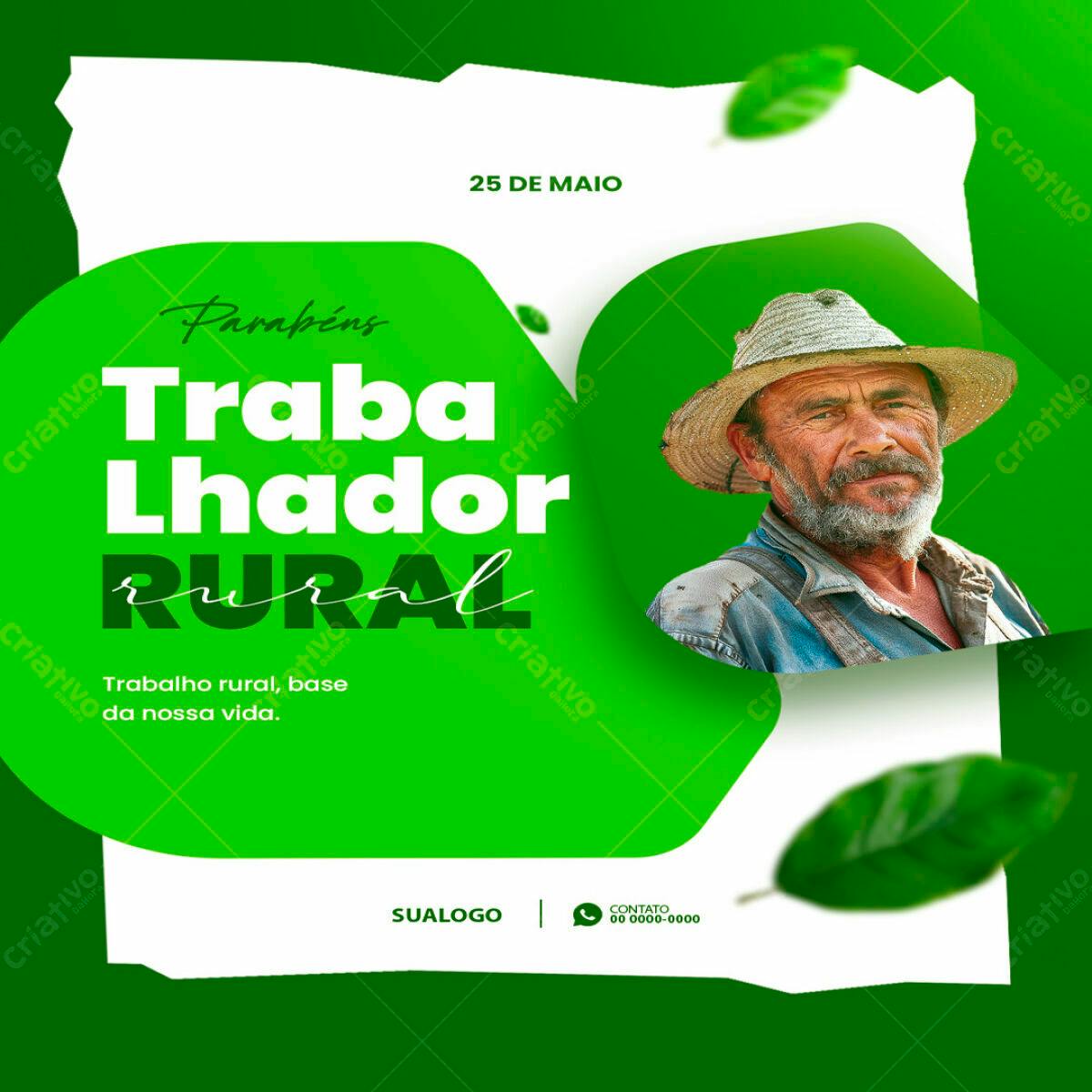 Flyer Dia do Trabalhador Rural PSD Editável