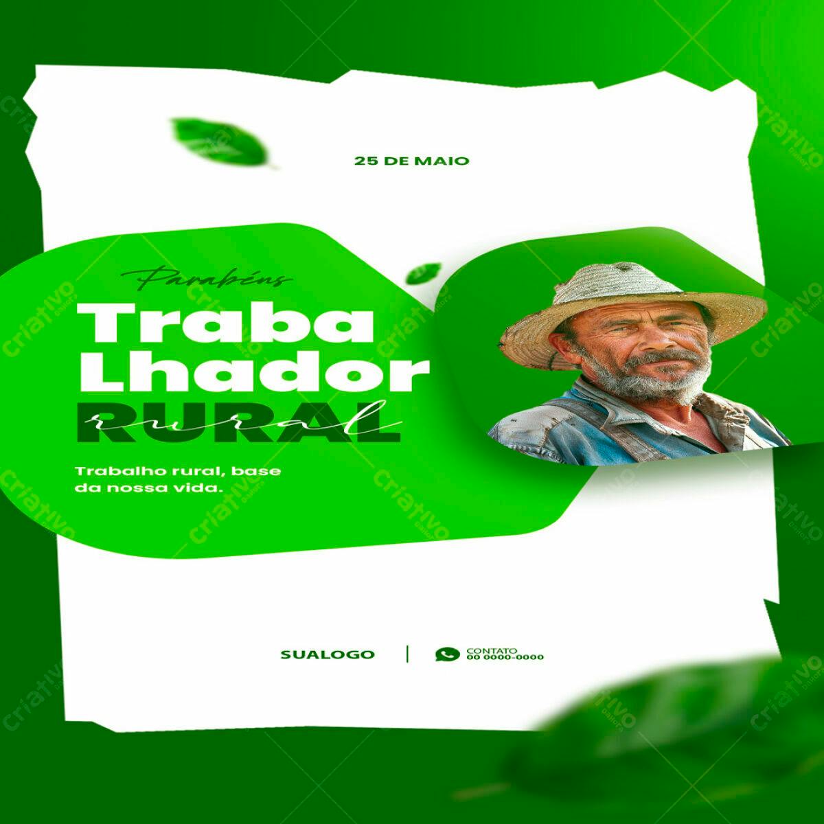 Flyer Dia do Trabalhador Rural PSD Editável