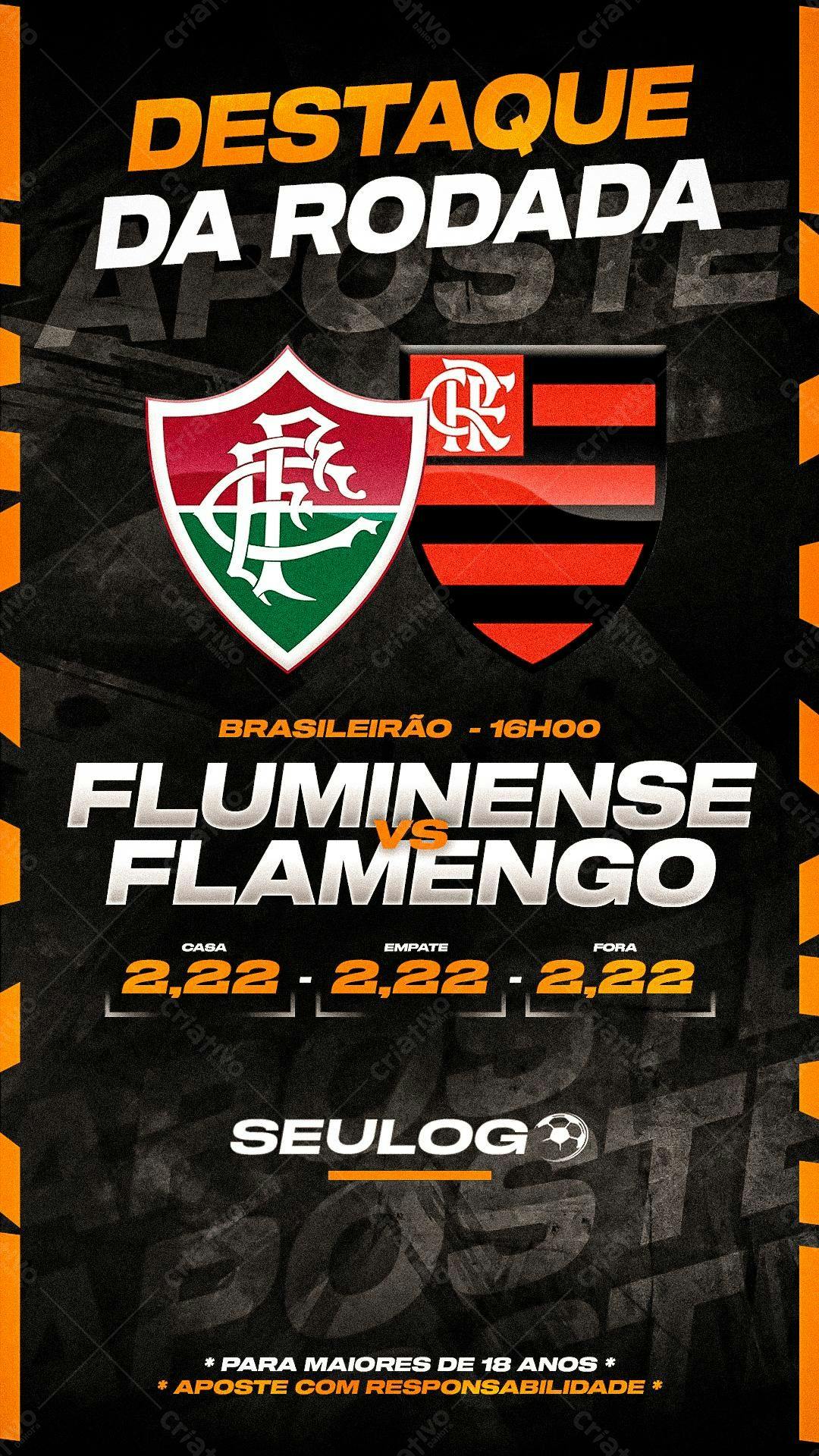 Flyer para Jogo Fluminense x Flamengo PSD Editável