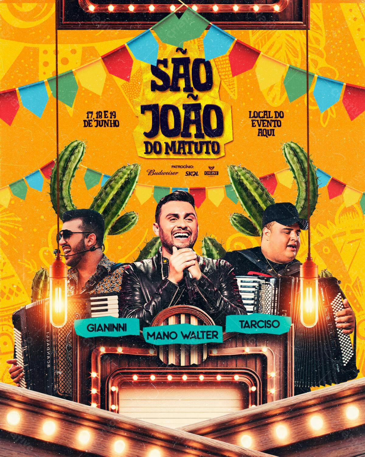 Flyer São João do Matuto PSD Editável