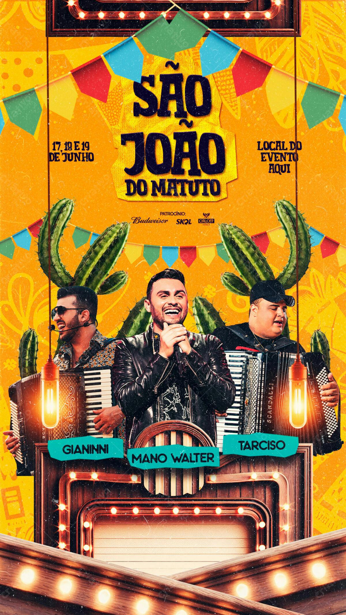 Flyer São João do Matuto PSD Editável