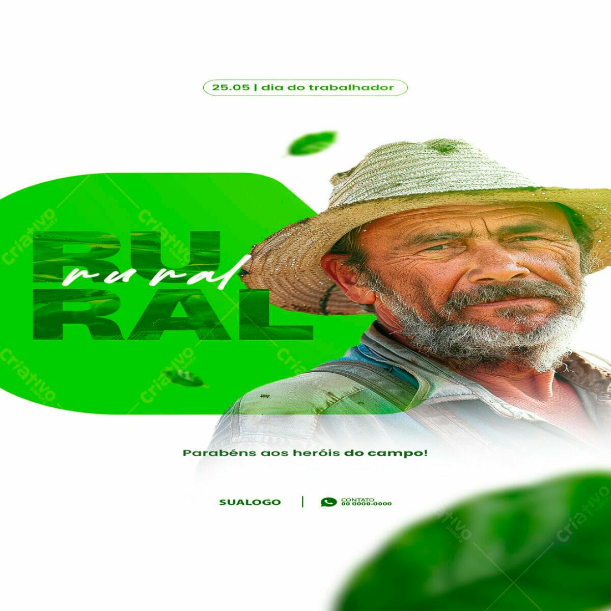 Flyer Dia do Trabalhador Rural PSD Editável