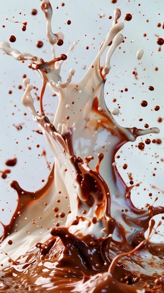 Splash de chocolate em um fundo branco 1