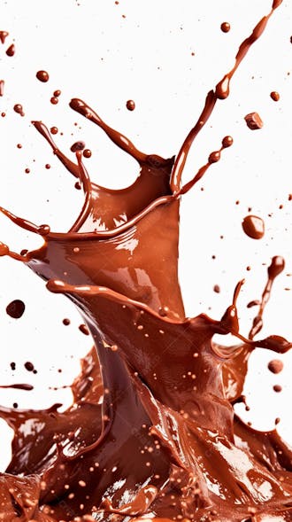 Splash de chocolate em um fundo branco 3