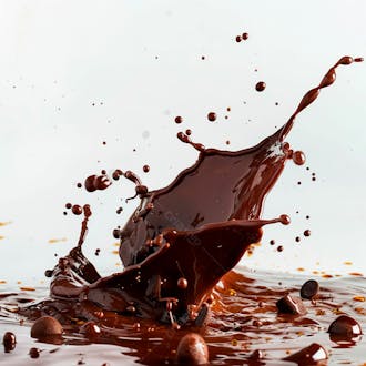 Splash de chocolate em um fundo branco 5