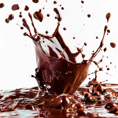 Splash de chocolate em um fundo branco 6