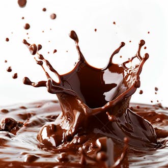 Splash de chocolate em um fundo branco 8