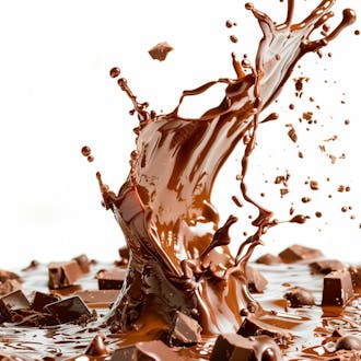 Splash de chocolate em um fundo branco 10