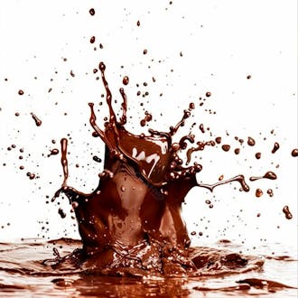 Splash de chocolate em um fundo branco 11