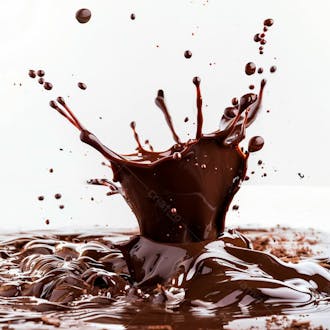 Splash de chocolate em um fundo branco 12
