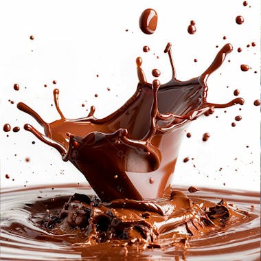 Splash de chocolate em um fundo branco 13