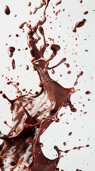 Splash de chocolate em um fundo branco 16