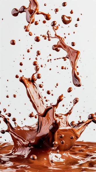 Splash de chocolate em um fundo branco 17