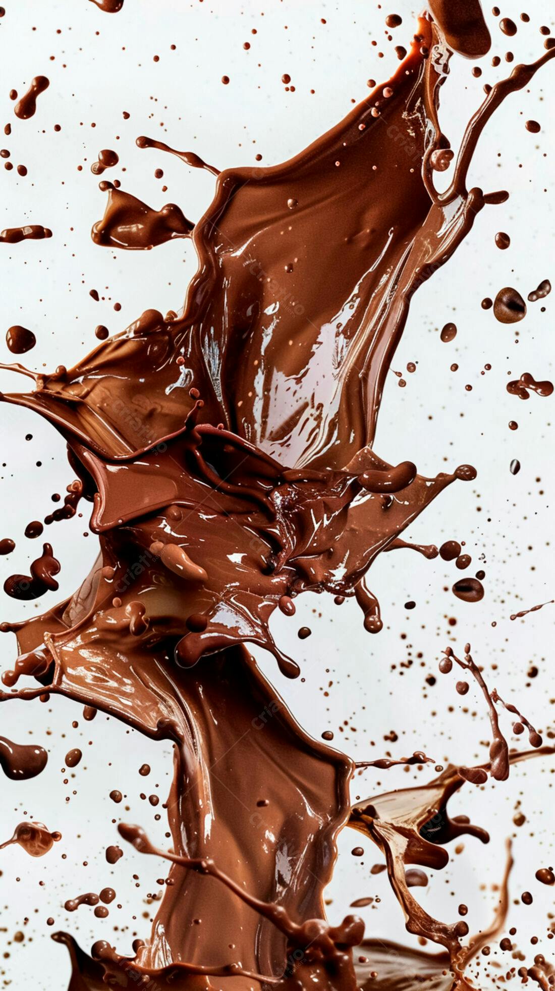 Salpicos de chocolate marrom cremoso