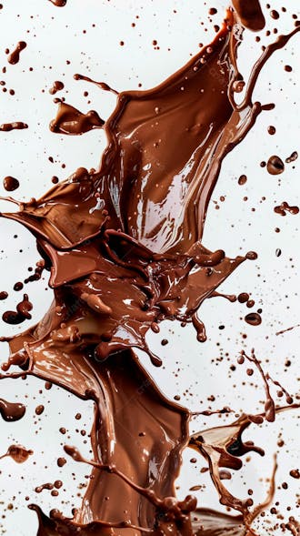 Splash de chocolate em um fundo branco 19