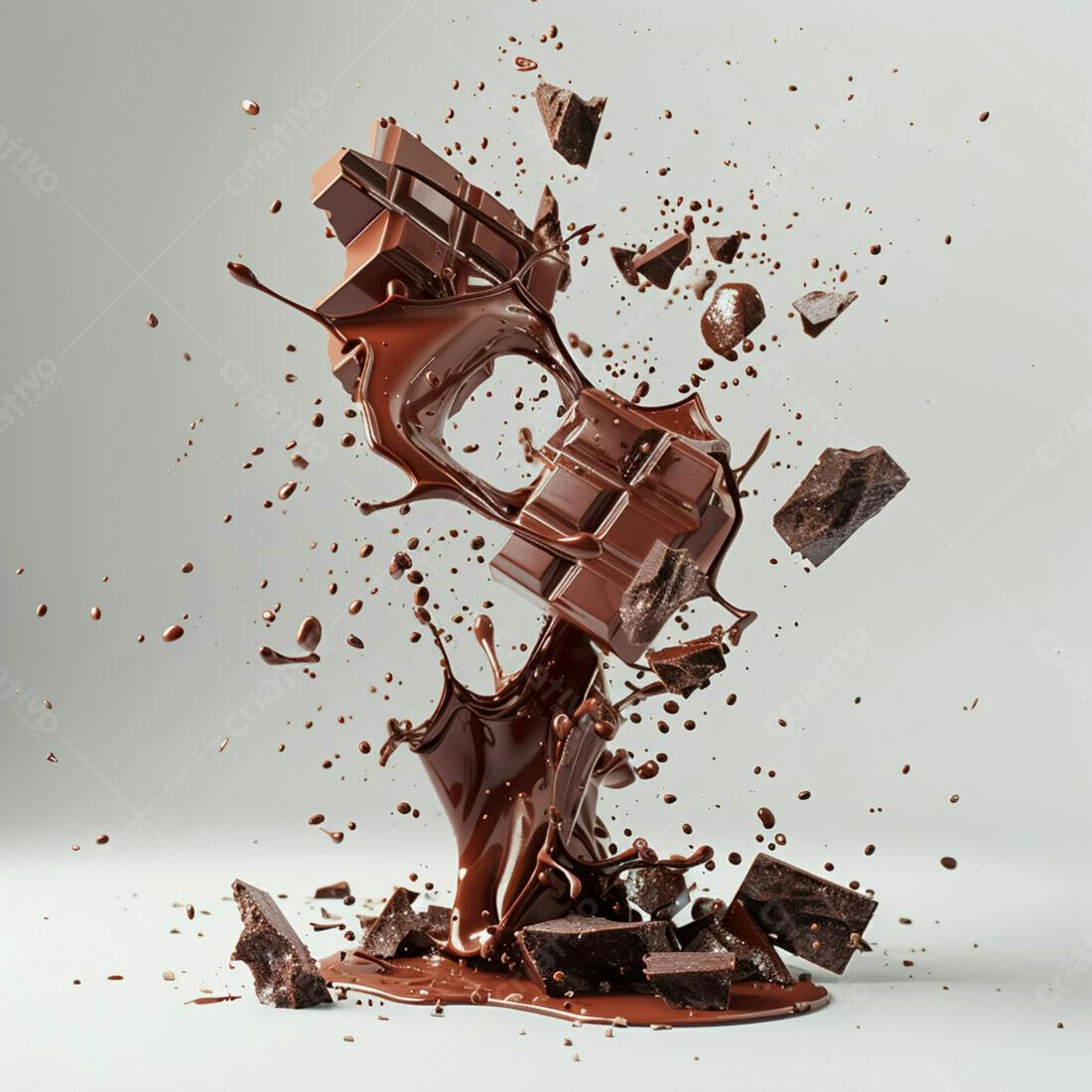 Chocolate derretendo em câmera lenta