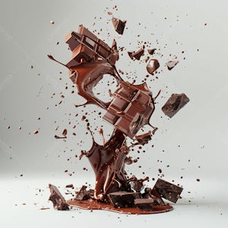 Splash de chocolate em um fundo branco 21