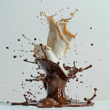 Splash de chocolate em um fundo branco 22