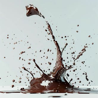 Splash de chocolate em um fundo branco 23
