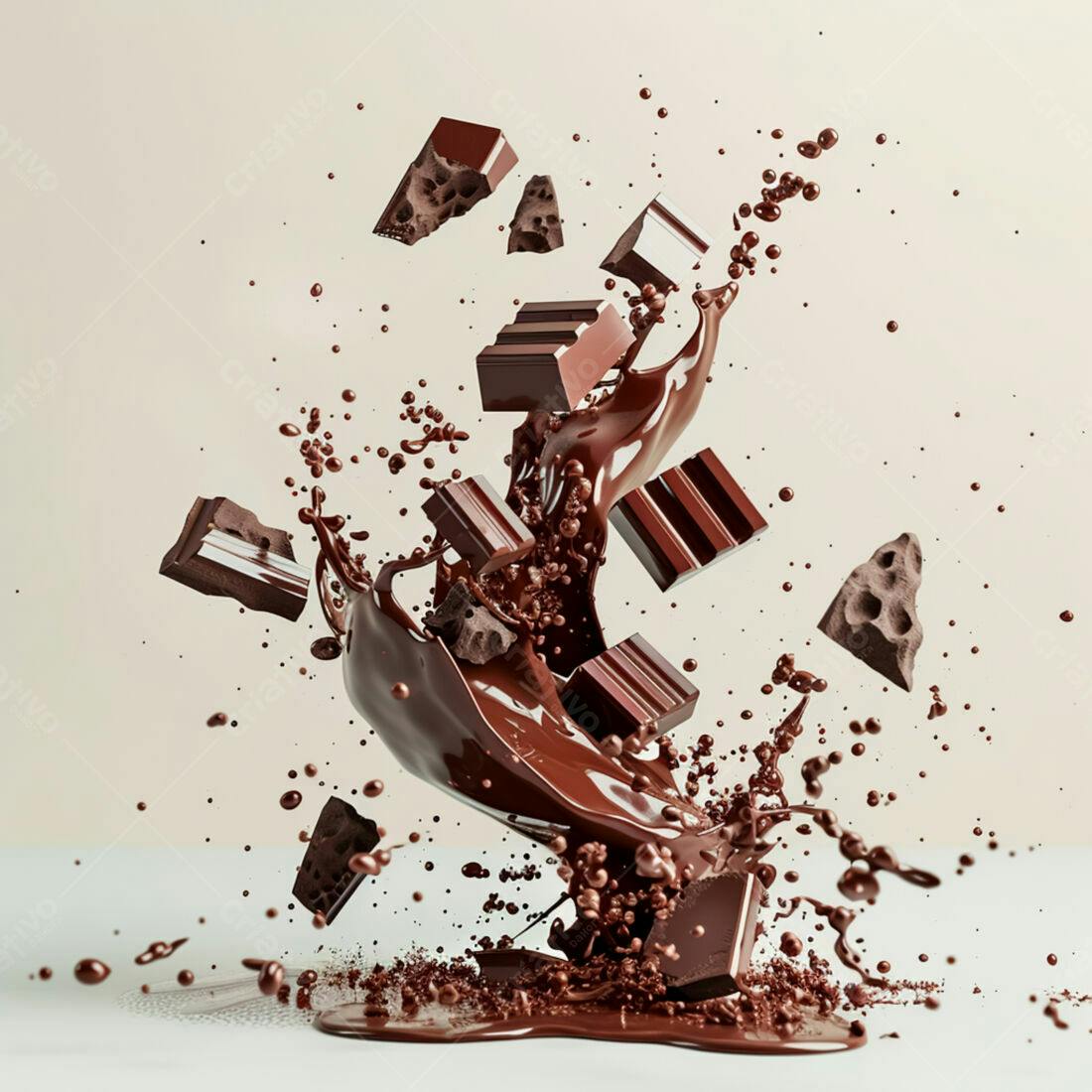 Chocolate derretendo em movimento