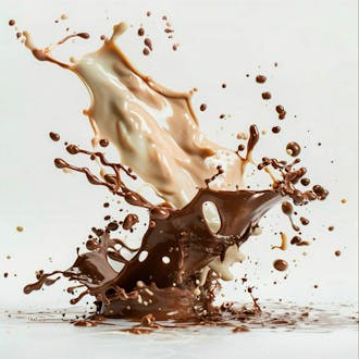 Splash de chocolate em um fundo branco 26