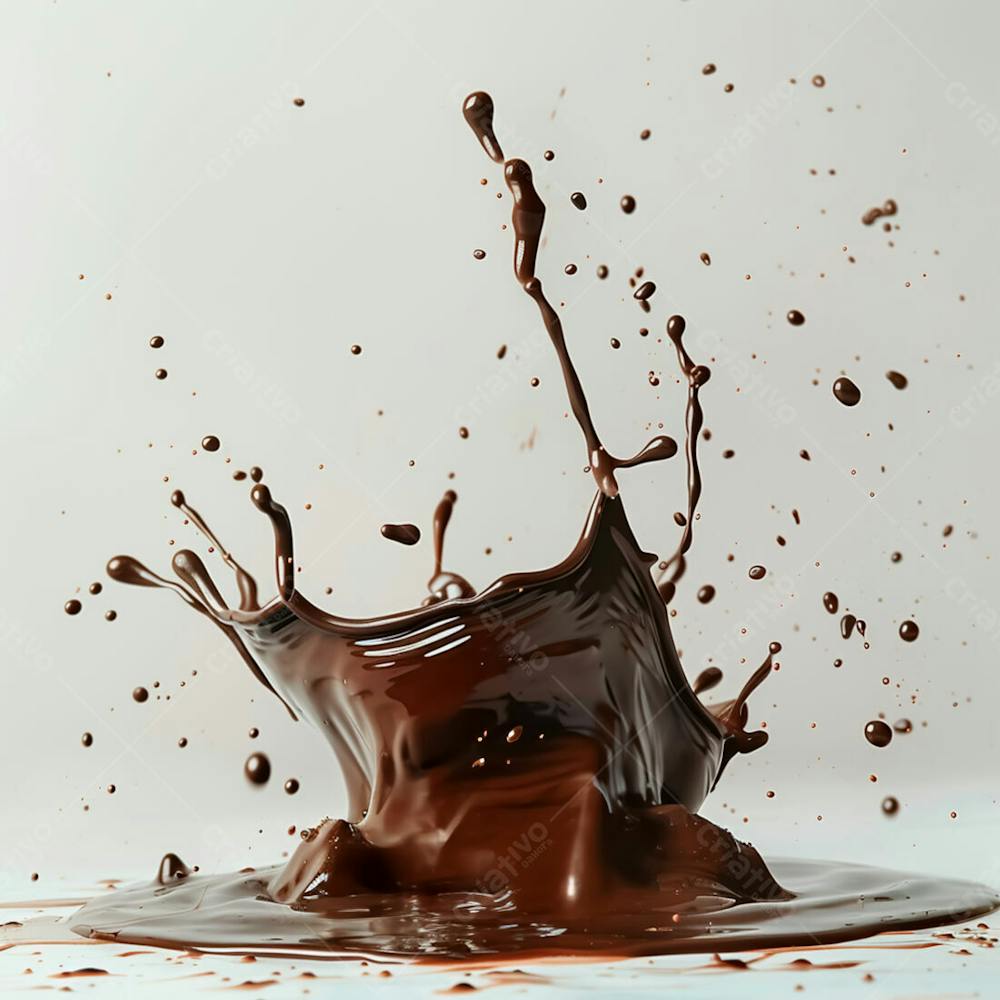 Splash De Chocolate Em Um Fundo Branco 27
