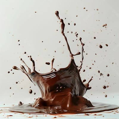 Splash De Chocolate Em Um Fundo Branco 27