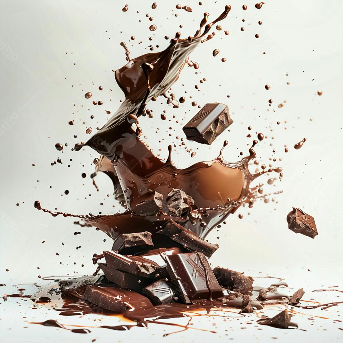 Chocolate derretido em explosão
