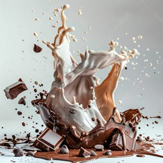 Splash de chocolate em um fundo branco 29
