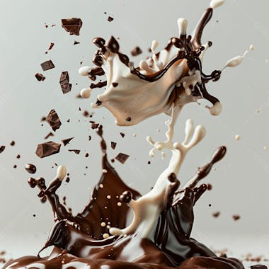Splash de chocolate em um fundo branco 30