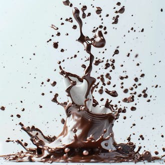 Splash de chocolate em um fundo branco 31