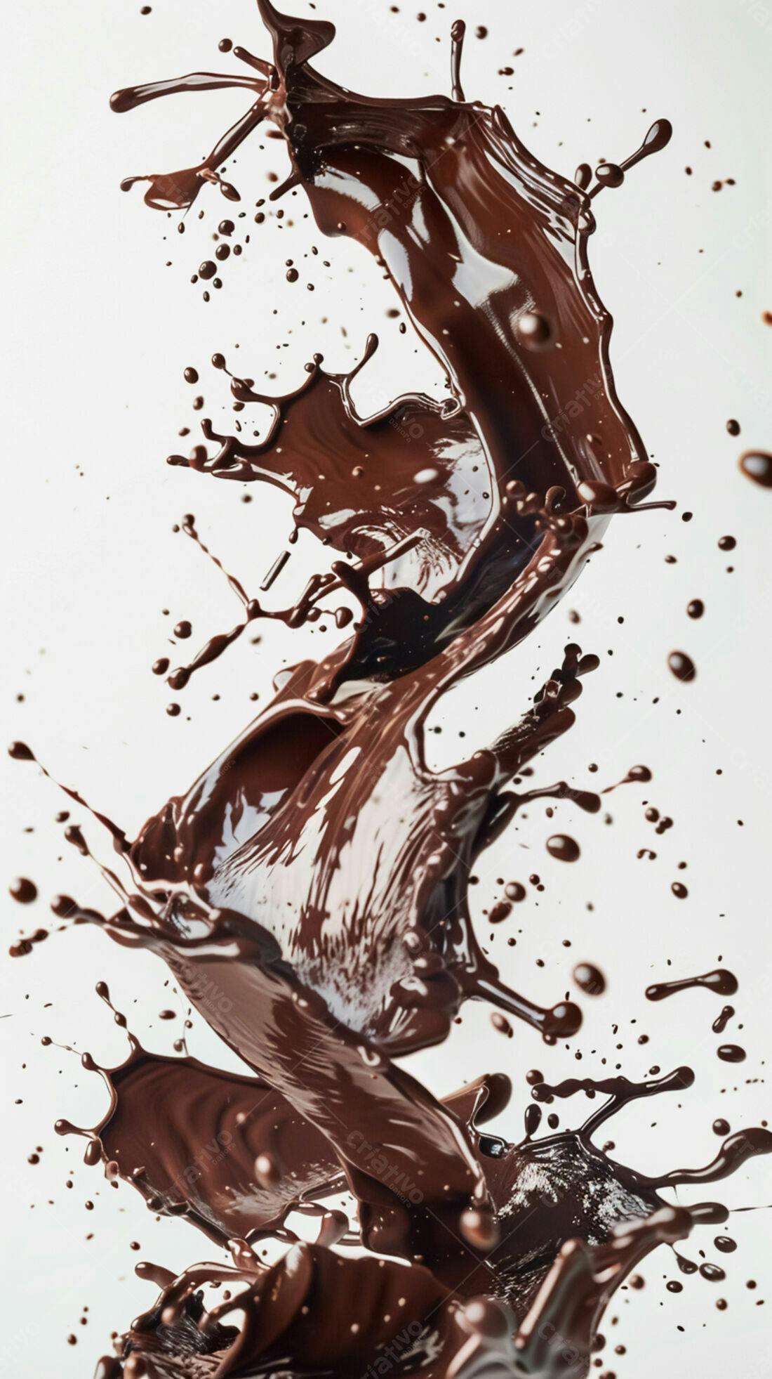 Salpicos de chocolate derretido em movimento