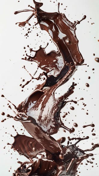 Splash de chocolate em um fundo branco 32