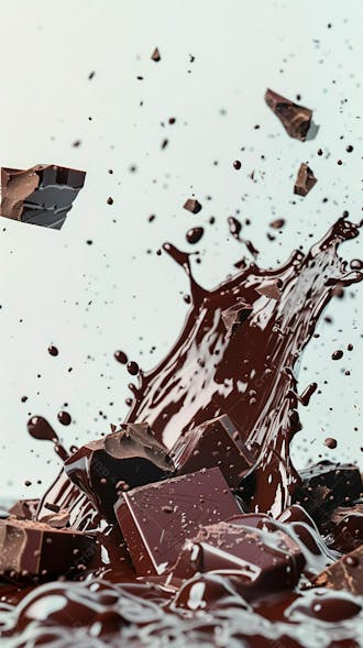 Splash de chocolate em um fundo branco 35