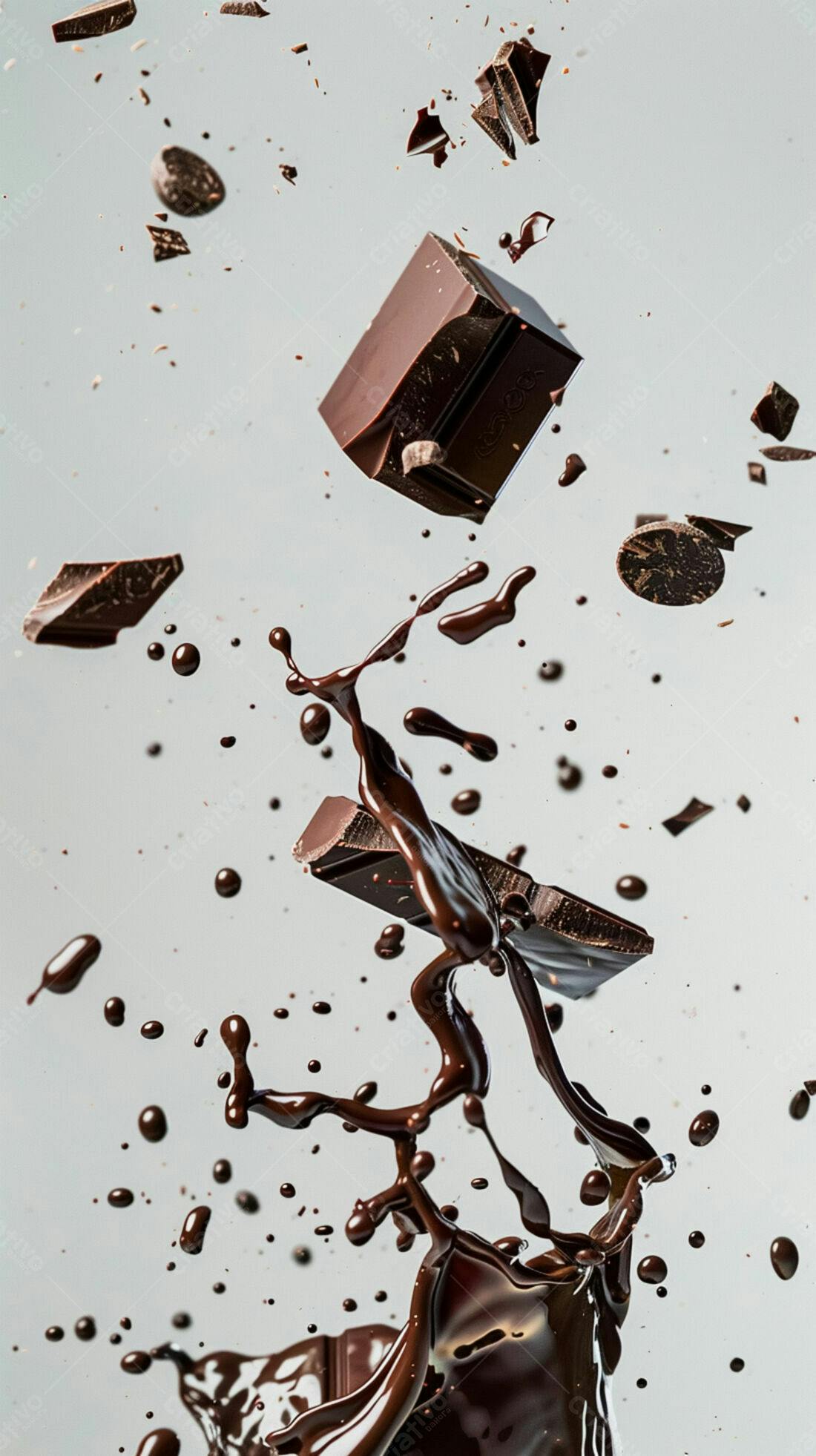 Chocolate derretendo em movimento