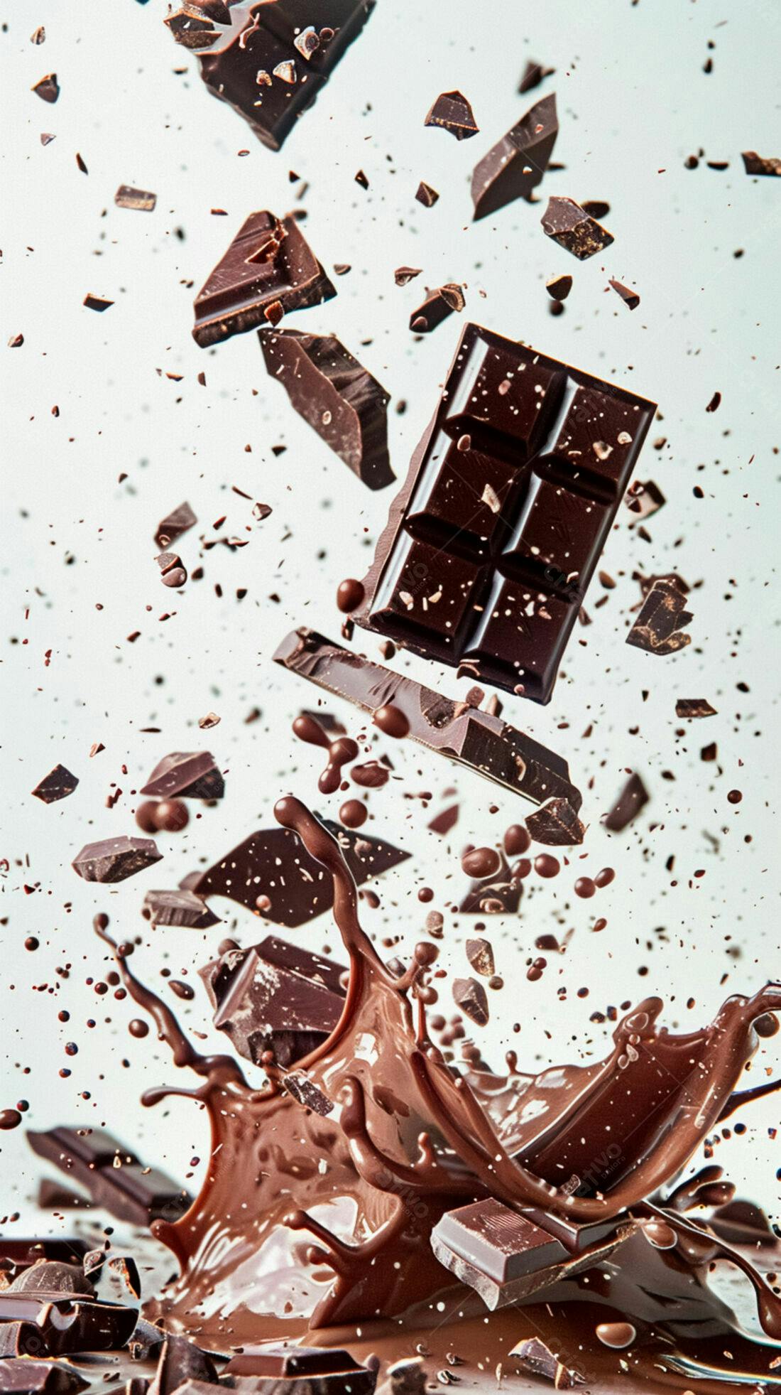Chocolate derretendo em explosão