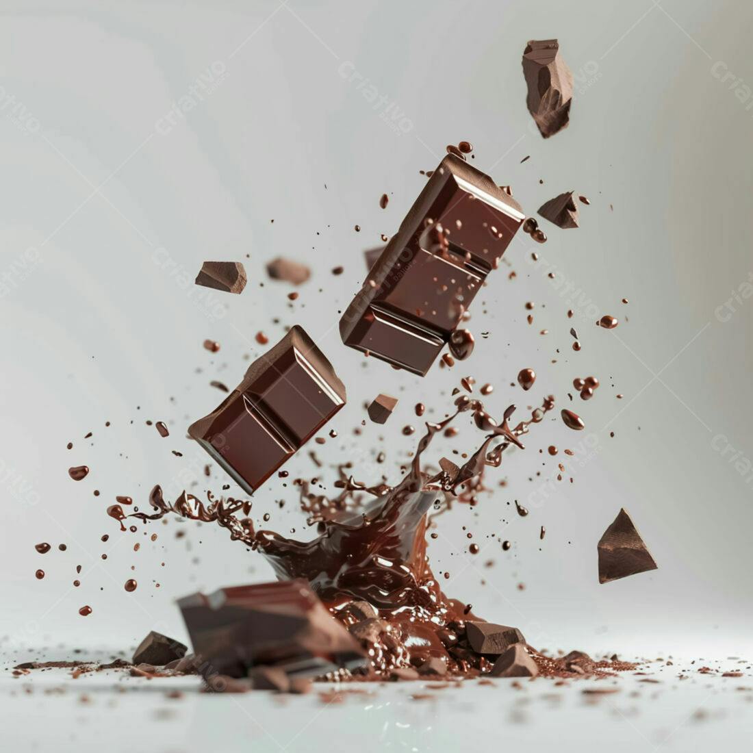 Chocolate derretendo em gotas marrons