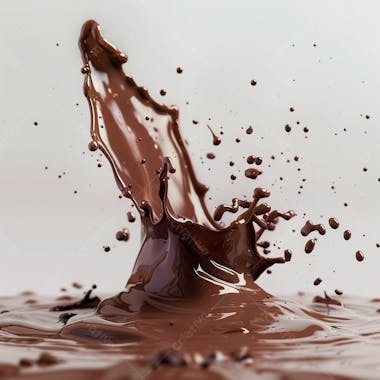 Splash de chocolate em um fundo branco 43