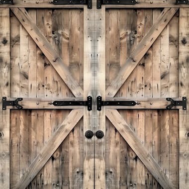 Porta de celeiro e madeira