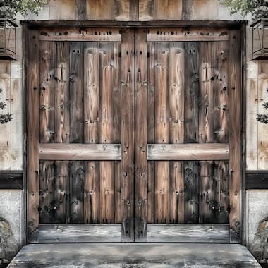 Porta de celeiro e madeira