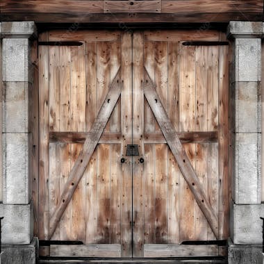 Porta de celeiro e madeira