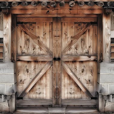 Porta de celeiro e madeira