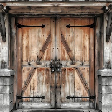 Porta de celeiro e madeira